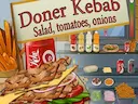 Doner Kebab : Salad Tomatoes Onions